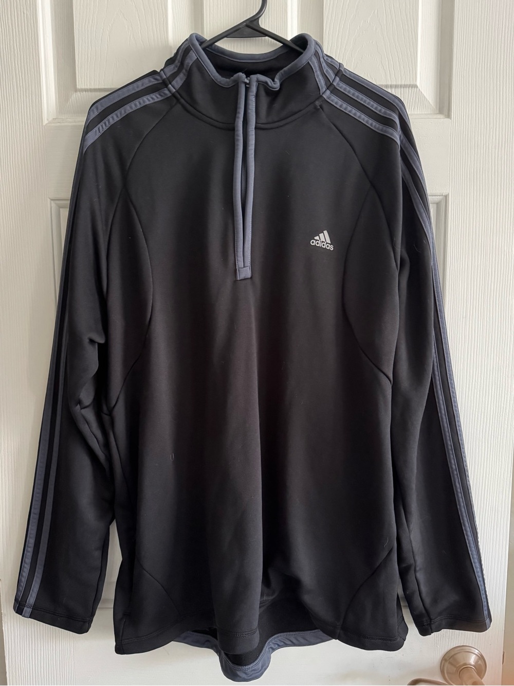 Adidas Men’s Climalite 1/4 Zip Pullover Sweatshirt Black Grey XL (Athleisure) - Picture 3 of 4